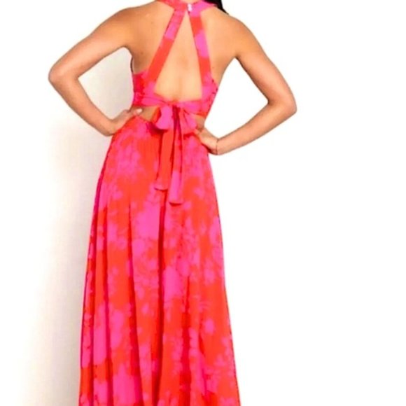 NEW! Anthropologie Abel the Label Floral Cut out Back Tie Maxi Dress, Size S - Picture 7 of 16